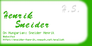 henrik sneider business card